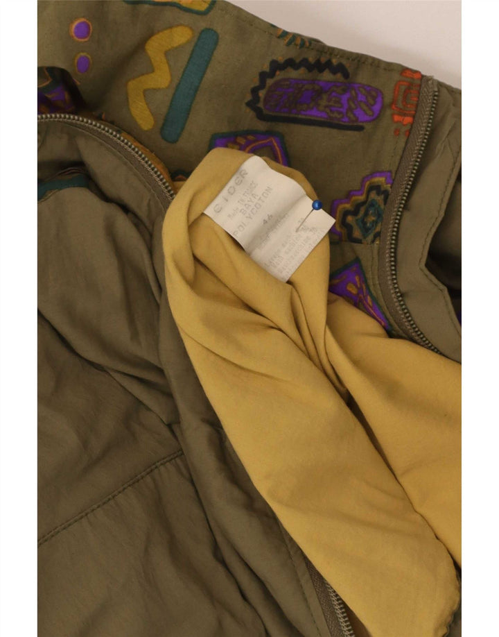 Cider Herre Utility Jacket EU 46 Small Khaki Geometrisk Bomuld