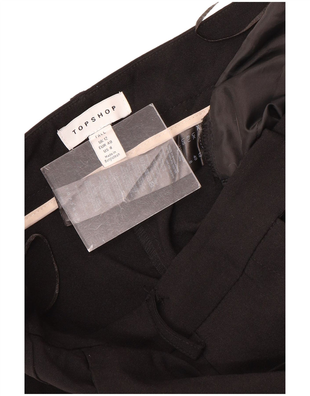 Topshop Dame Pegged Chino Bukser UK 12 Medium W30 L32 Sort Polyester