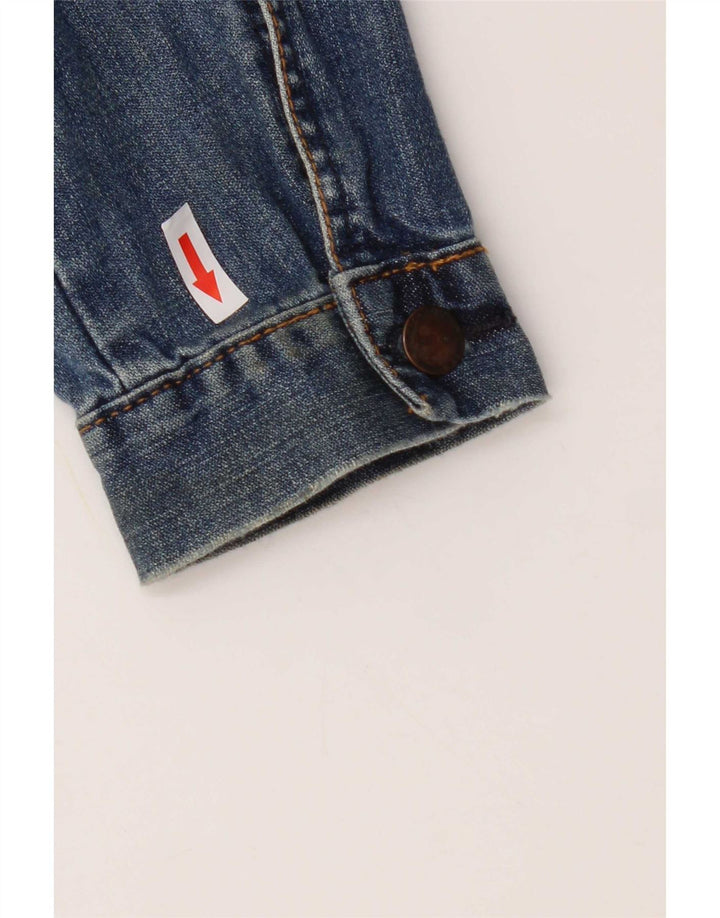 Topshop Dame Crop Denim Jacket UK 12 Medium Blue Cotton