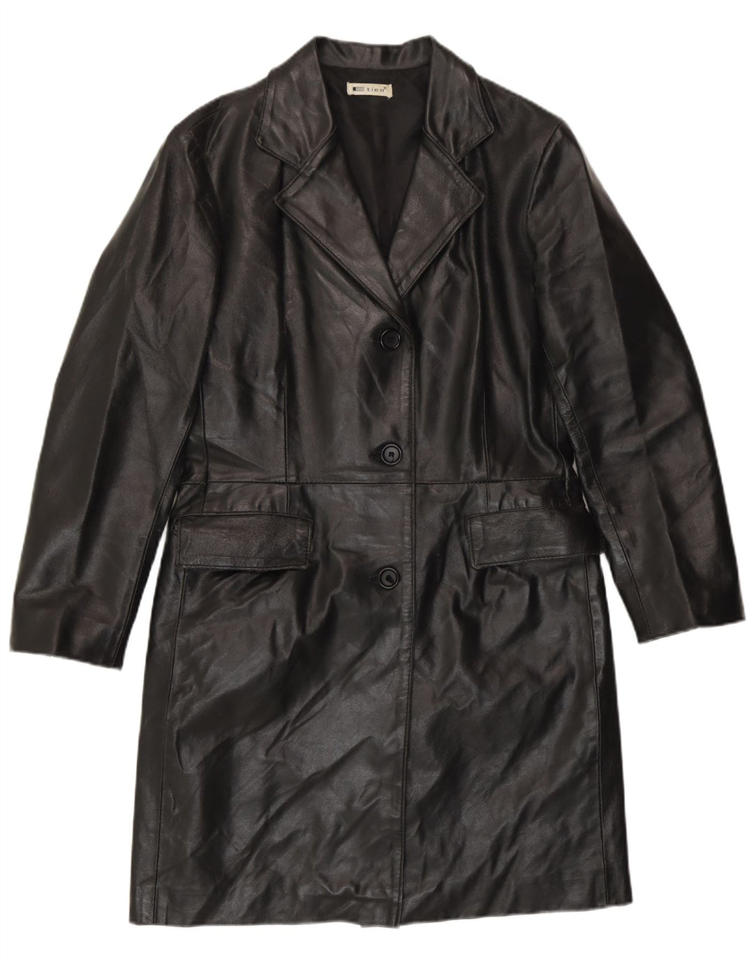 Vintage læderfrakke til kvinder IT 42 Medium sort læder