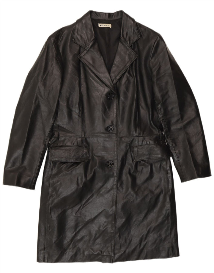 Vintage læderfrakke til kvinder IT 42 Medium sort læder