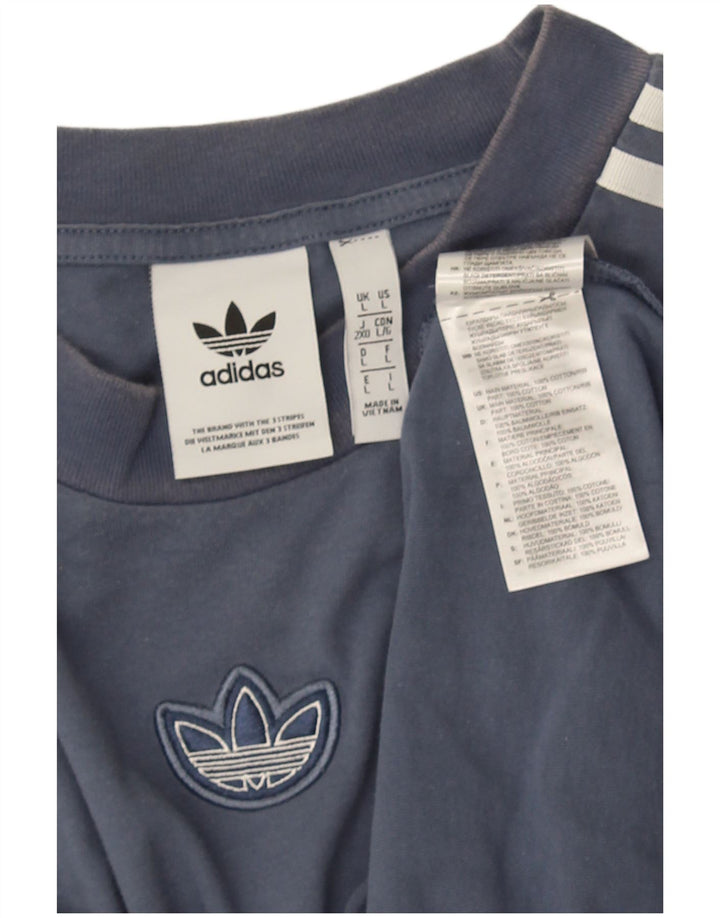 Adidas Herre T-Shirt Top Stor Blå Bomuld