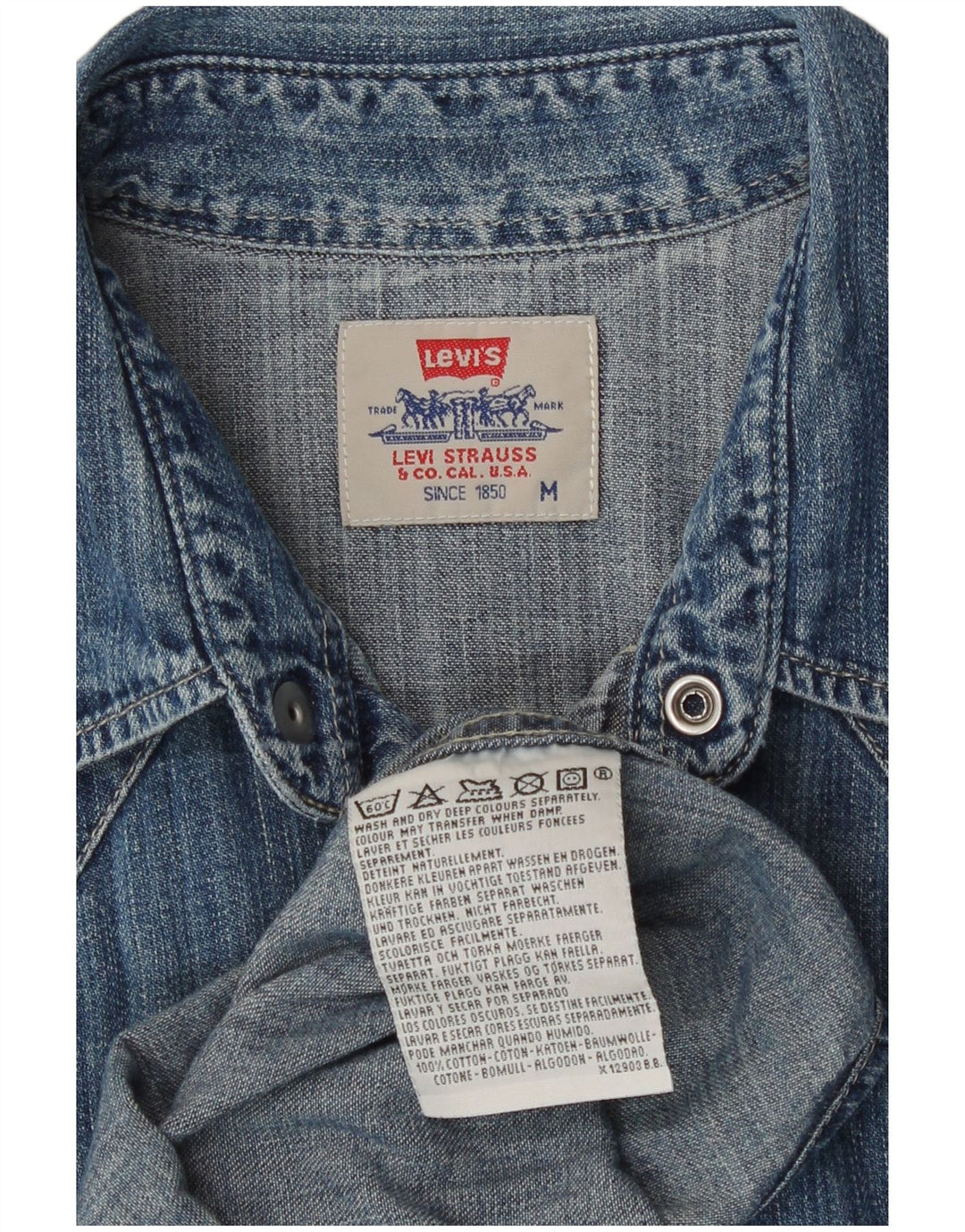 Levi's Denimskjorte til mænd, medium blå bomuld