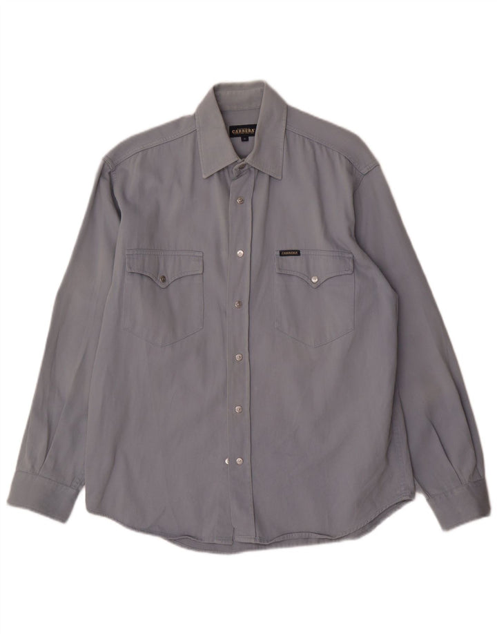 CARRERA Mens Shirt Medium Blue Cotton