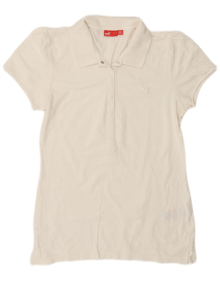 Puma Womens Polo Shirt UK 16 Large  White Cotton