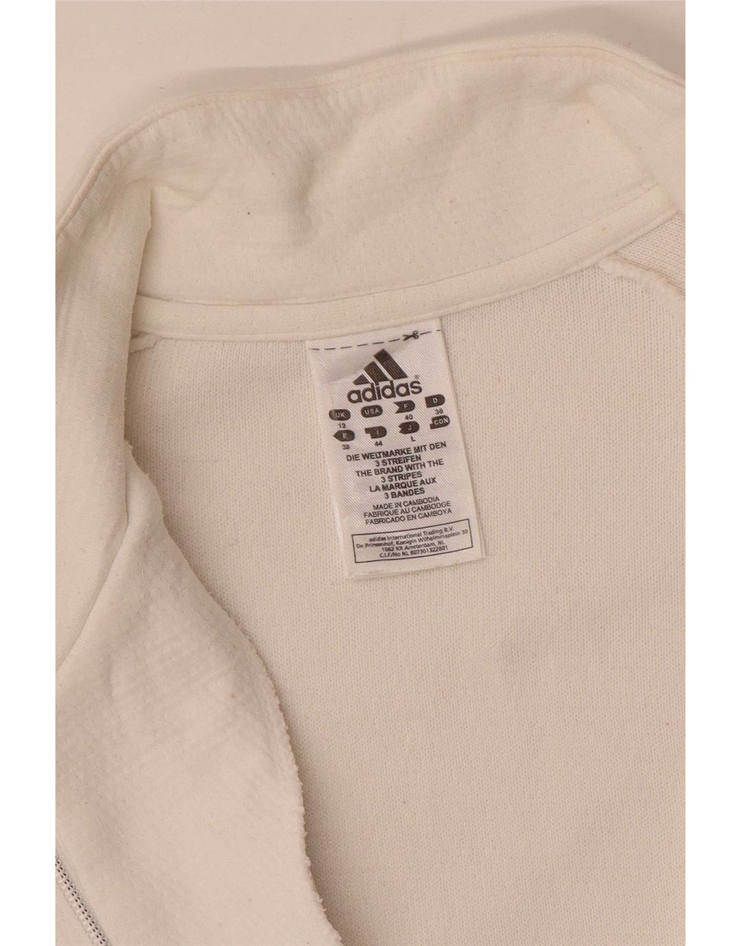 Adidas Womens Regular Fit træningsdragt Topjakke UK 12 Medium Hvidstribet