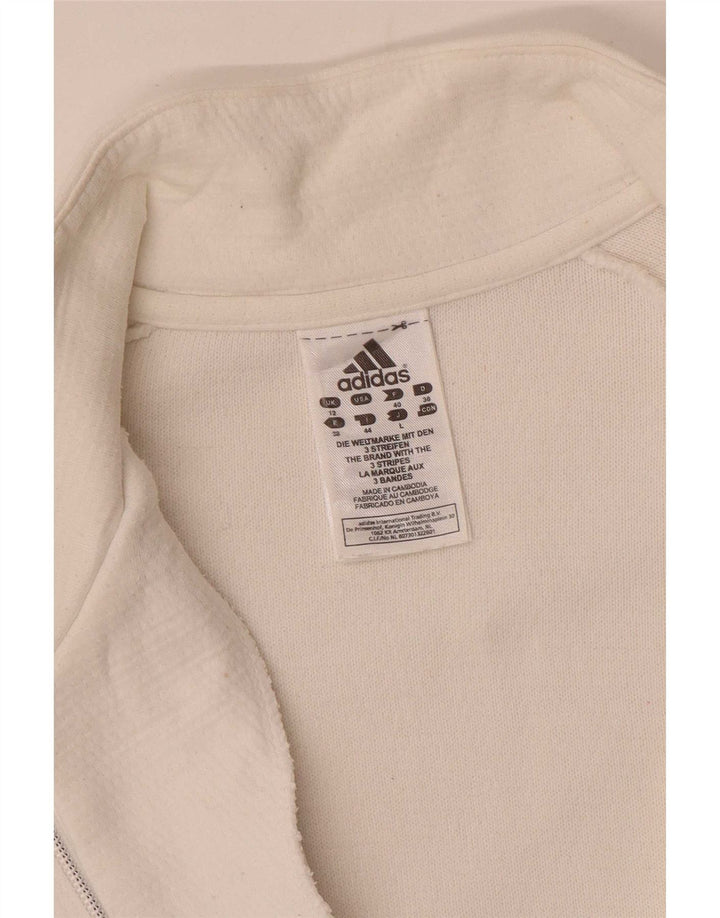 Adidas Womens Regular Fit træningsdragt Topjakke UK 12 Medium Hvidstribet