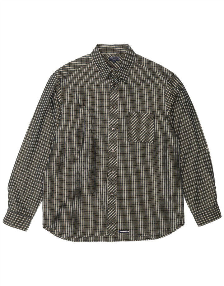 Ted Baker Herreskjorte Størrelse 3 Medium Grey Ternet Modal