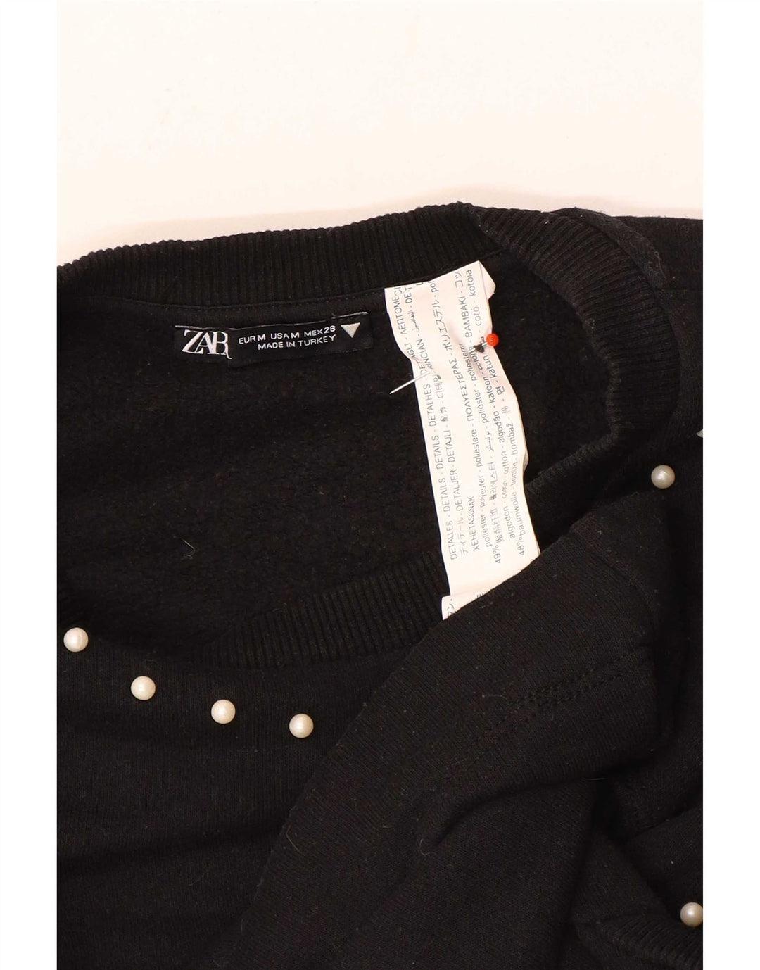 Zara Sweatshirt Jumper UK 12 Medium Sort Polyester