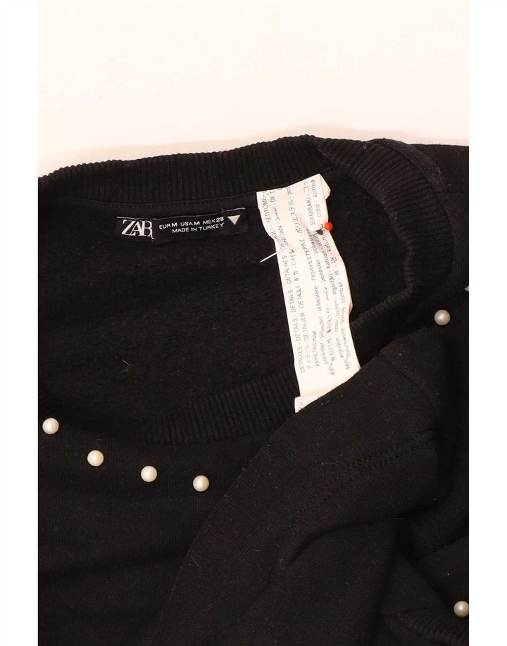 Zara Sweatshirt Jumper UK 12 Medium Sort Polyester