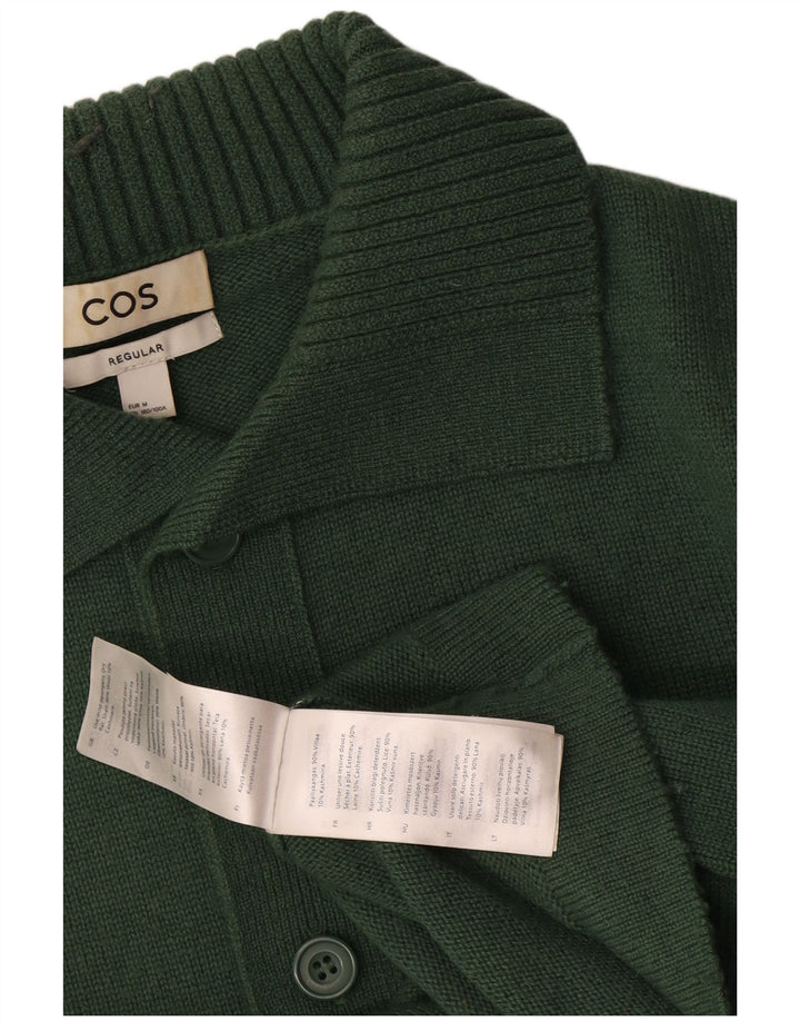 Cos Herre Regular Fit Polo Neck Jumper Sweater Medium Grøn uld