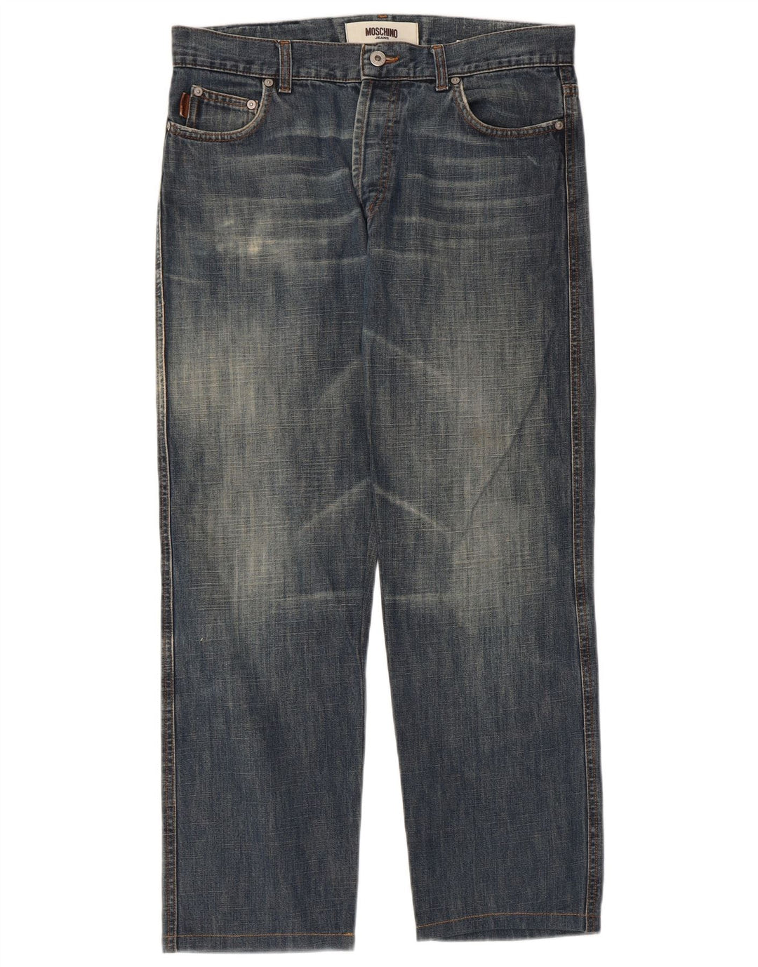 MOSCHINO Straight Jeans til mænd W34 L27 Blå Bomuld