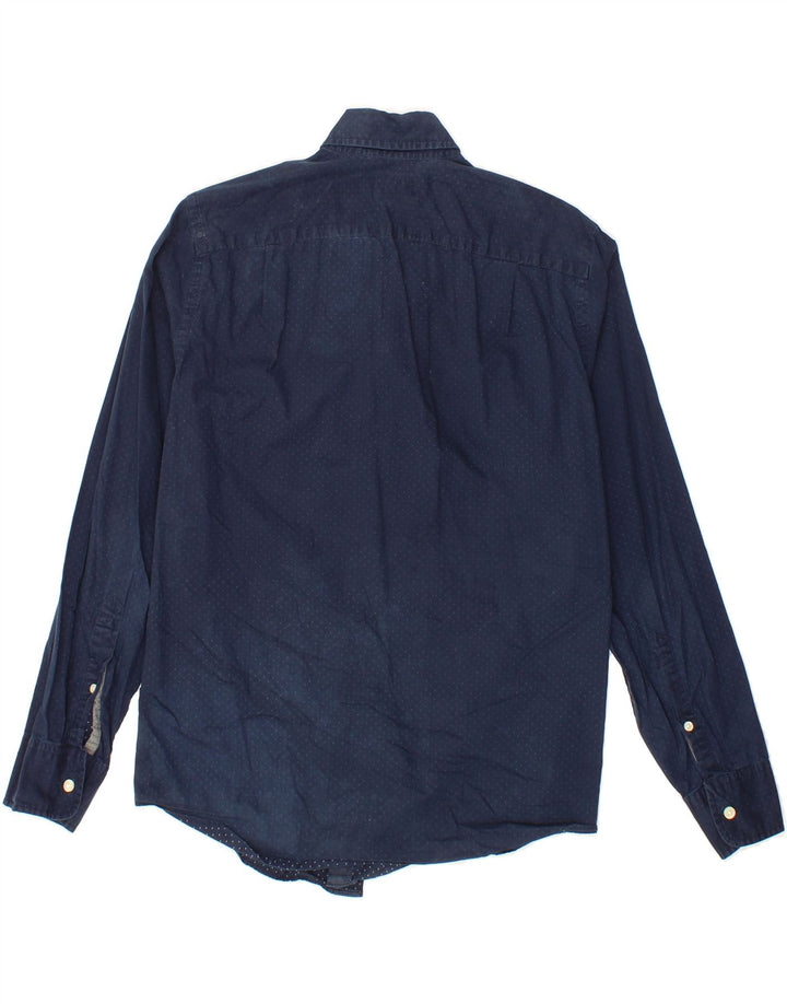 J. CREW Mens Shirt Small Navy Blue Spotted Cotton Vintage J. Crew and Second-Hand J. Crew from Messina Hembry 