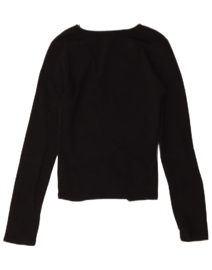 Zara Womens Crop V-hals sweater UK 8 Small Black