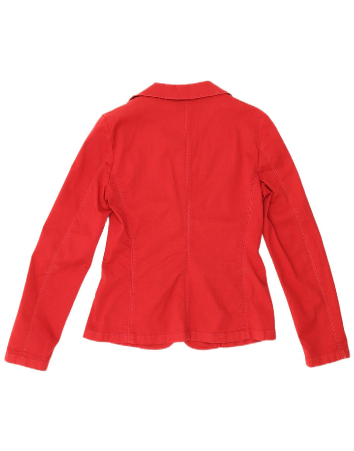 Marella Dame 2 Button Blazer Jacket UK 10 Small Red Bomuld