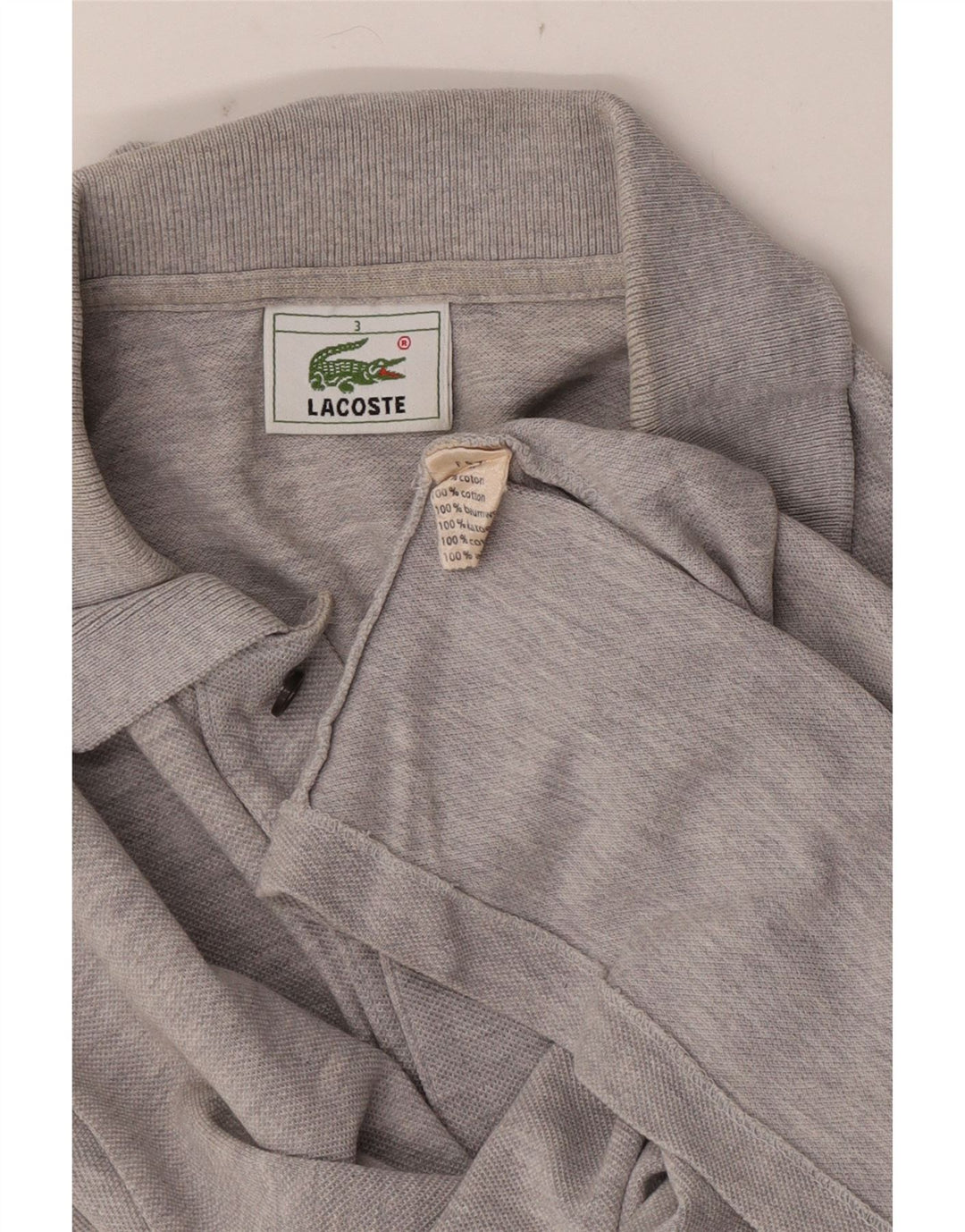 Lacoste herre poloskjorte str. 3 Lille grå flækket bomuld