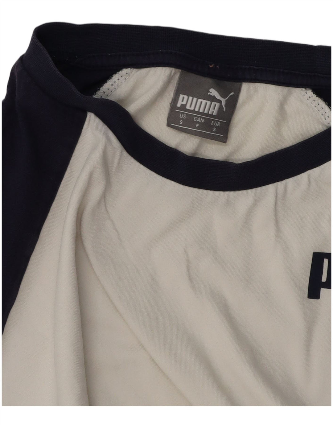 Puma Herre T-Shirt Top Lille Hvid Colourblock Bomuld