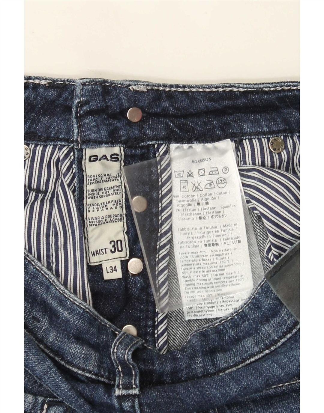 Gas Dame Slim Jeans W30 L34 Blå Bomuld