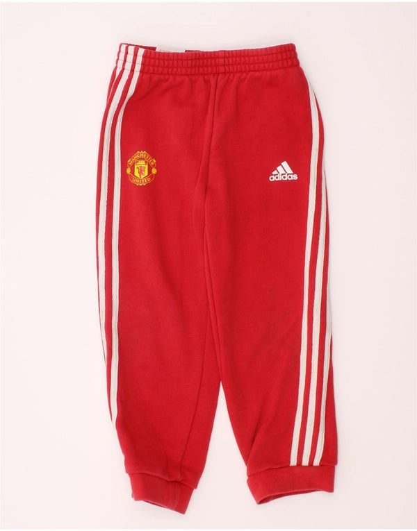 Adidas Girls Manchester United Træningsdragt Bukser Joggers 3-4 år Rød