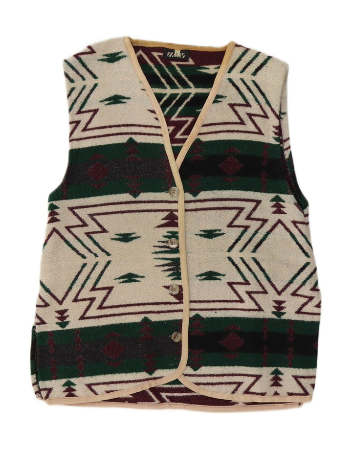 Mills Womens Gilet UK 16 Large Multicolored Geometric