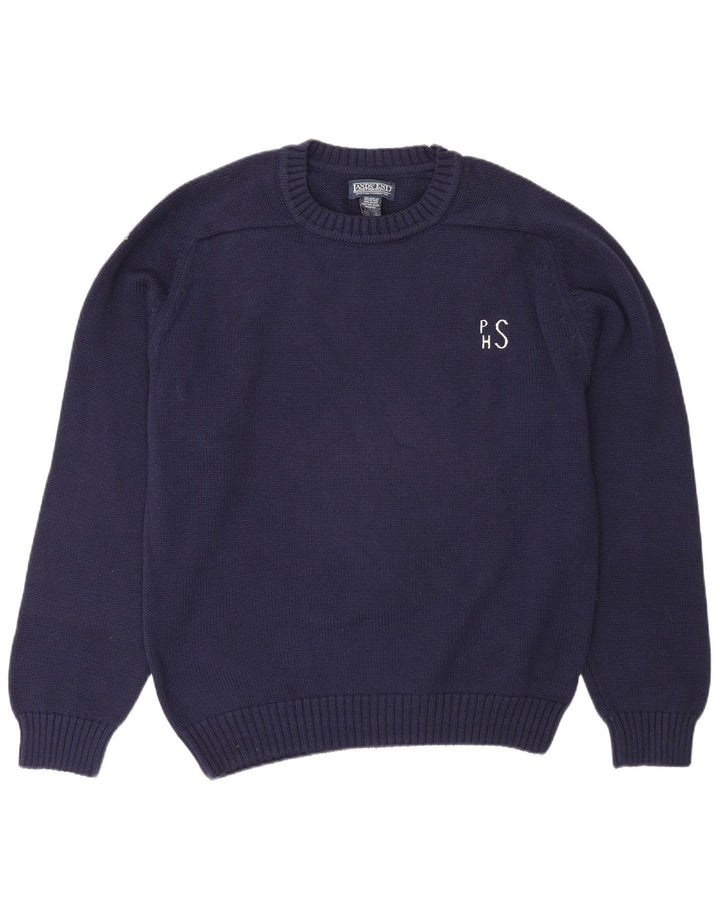 Lands End Herre Crew Neck Jumper Sweater Medium Navy Blue Uld