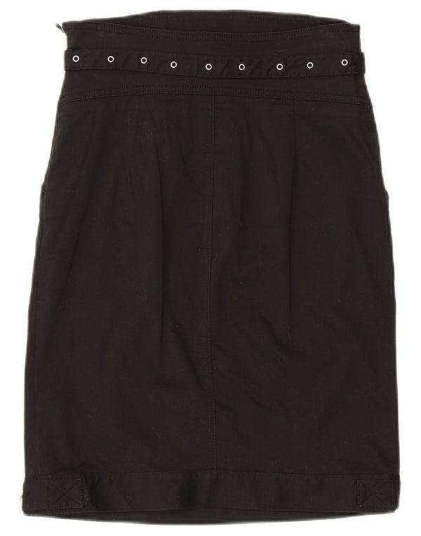 Moschino lige nederdel til kvinder UK 8 Small W28 Sort bomuld