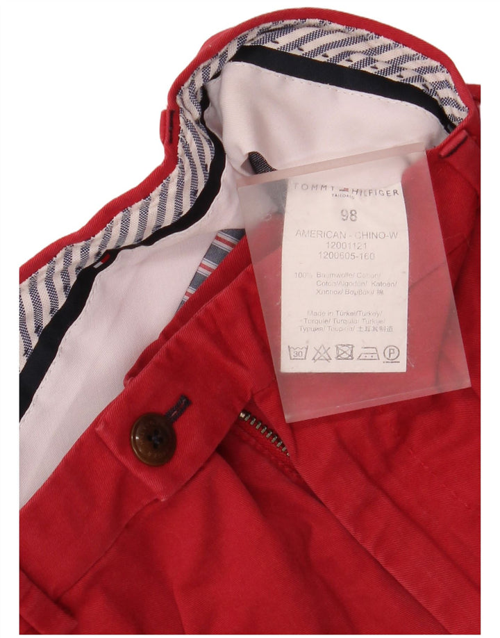 Tommy Hilfiger Lige Chinobukser til mænd W34 L34 Rød Bomuld