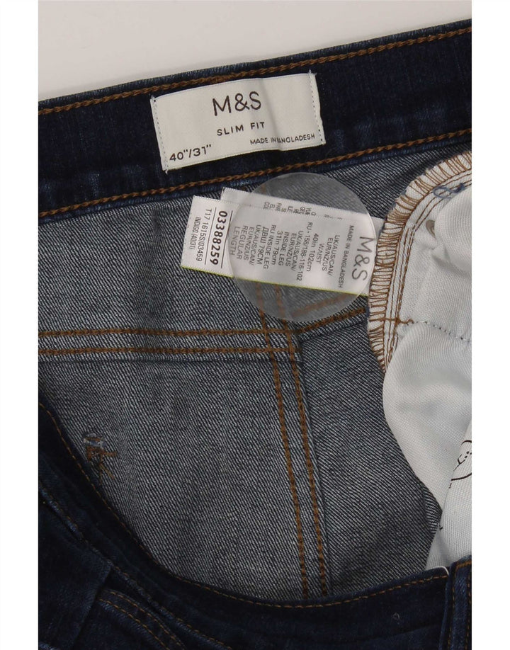 Marks & Spencer Dame Slim Jeans W40 L31 Marineblå Bomuld