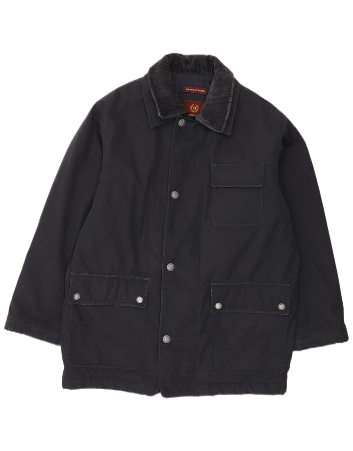 Cotton's Industries Herre Windbreaker Coat UK 14 Medium Navy Blue Polyamid