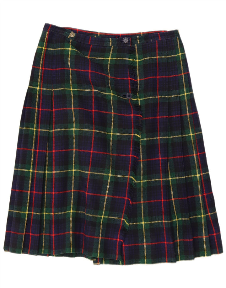 Vintage slå-om nederdel til kvinder W32 Stor marineblå ternet