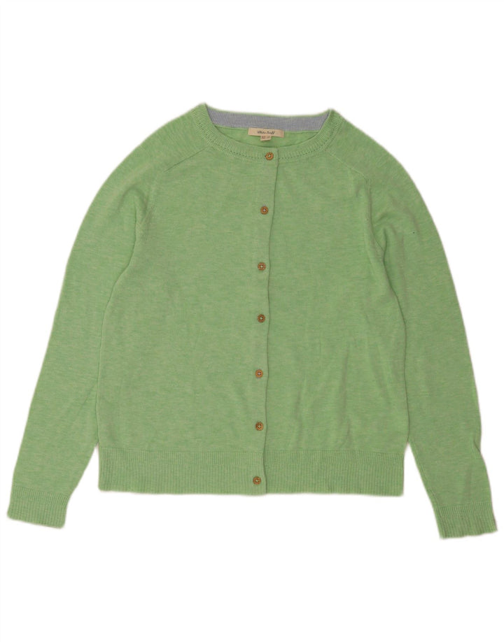 White Stuff Womens Cardigan Sweater UK 12 Medium Green Flecked Bomuld