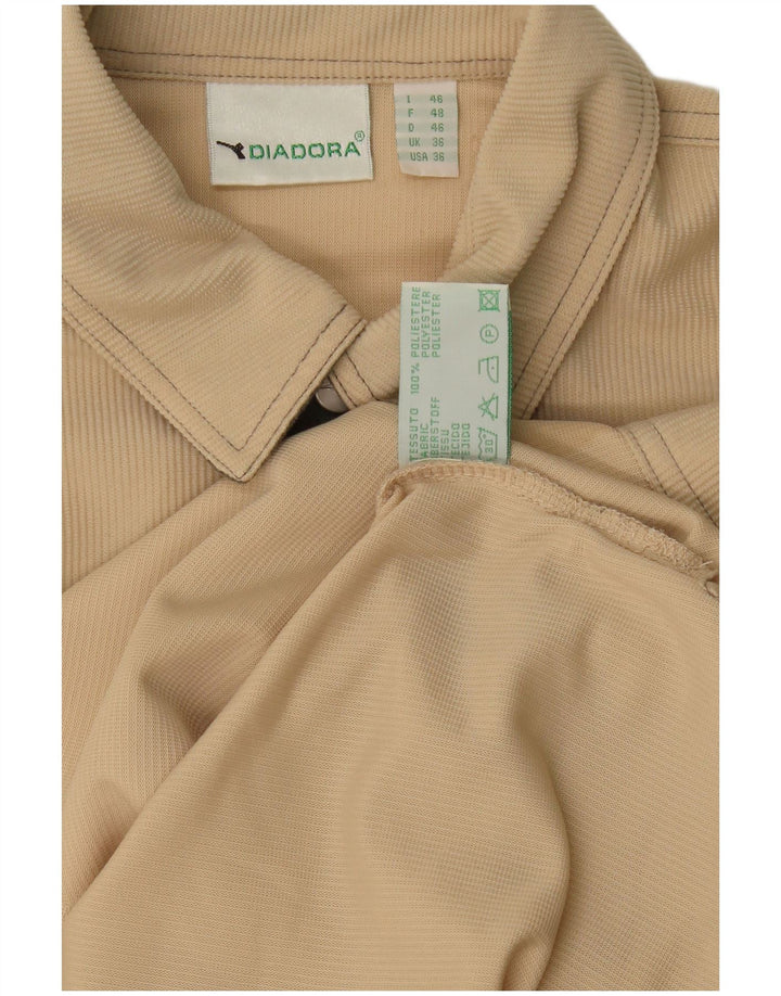 Diadora Herre Loose Fit skjorte UK 36 Small Beige Polyester