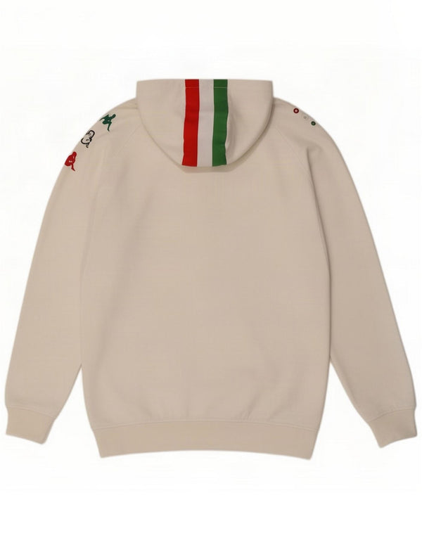Kappa Herre grafisk hættetrøje med lynlås 2XL Hvid Polyester