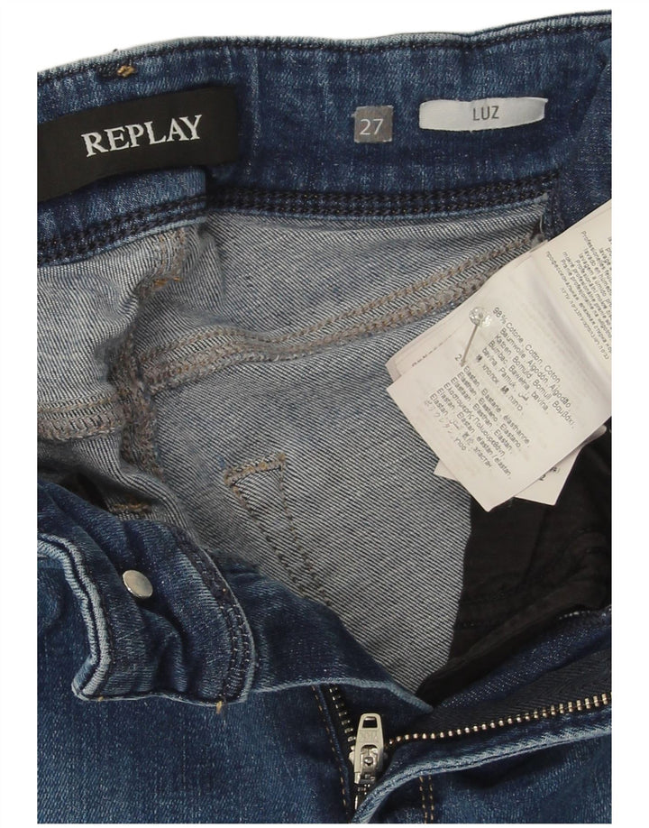 Replay Dame Luz Bootcut Jeans W27 L29 Blå Bomuld