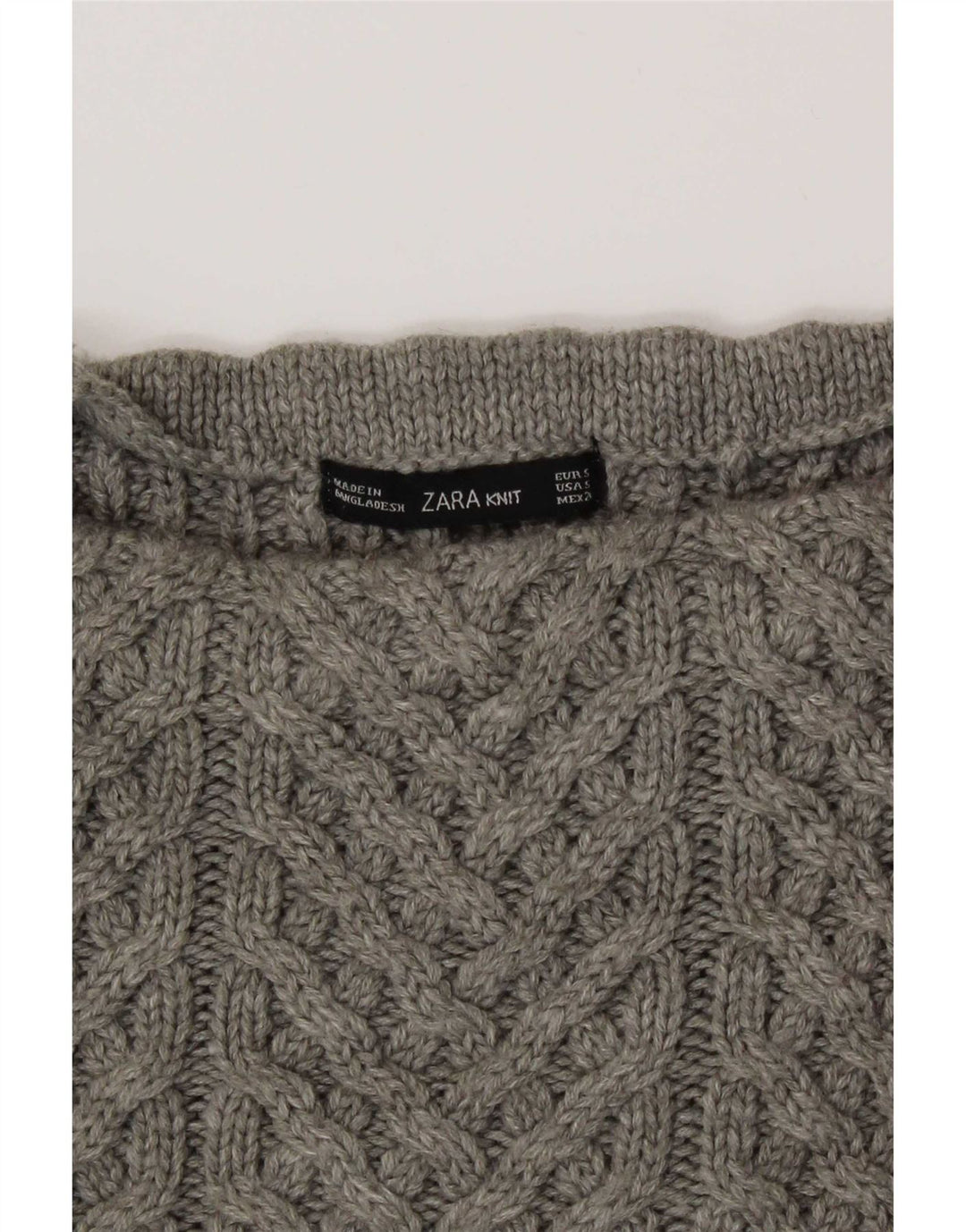 Zara Dame Oversized Crop Turtle Neck Jumper Sweater UK 10 Small Grey