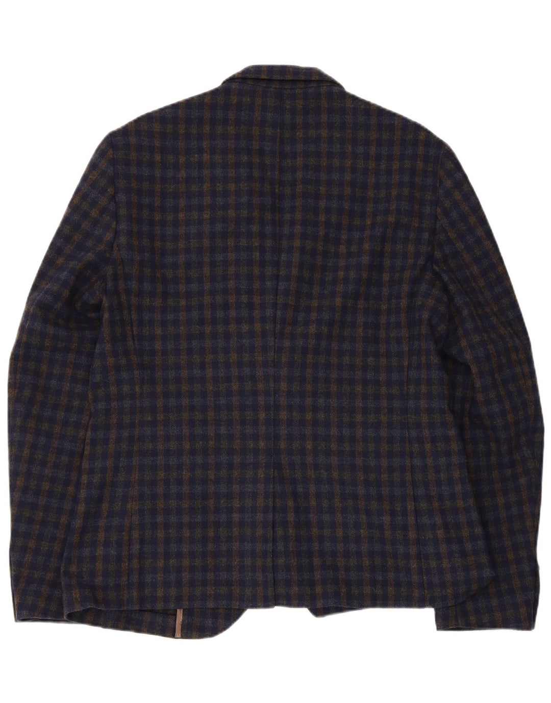 Vintage Herre 2-knaps blazerjakke EU 52 XL Marineblå Gingham Akryl