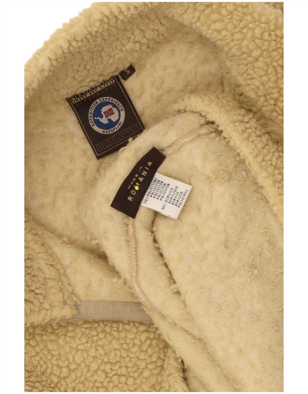 Napapijri Herre Geographic Zip Neck Fleece Jumper Lille Beige Polyester