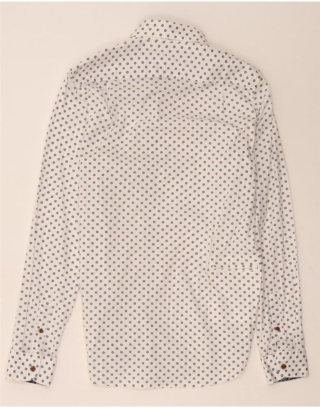 Ted Baker Herreskjorte Størrelse 15 1/2 Medium Hvid Geometrisk Bomuld