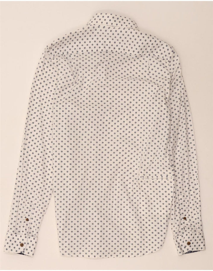 Ted Baker Herreskjorte Størrelse 15 1/2 Medium Hvid Geometrisk Bomuld