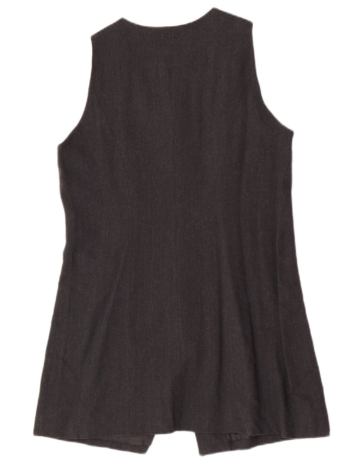 Atos Lombardini Dame 5-knaps ærmeløs blazerjakke IT 46 Stor Grå