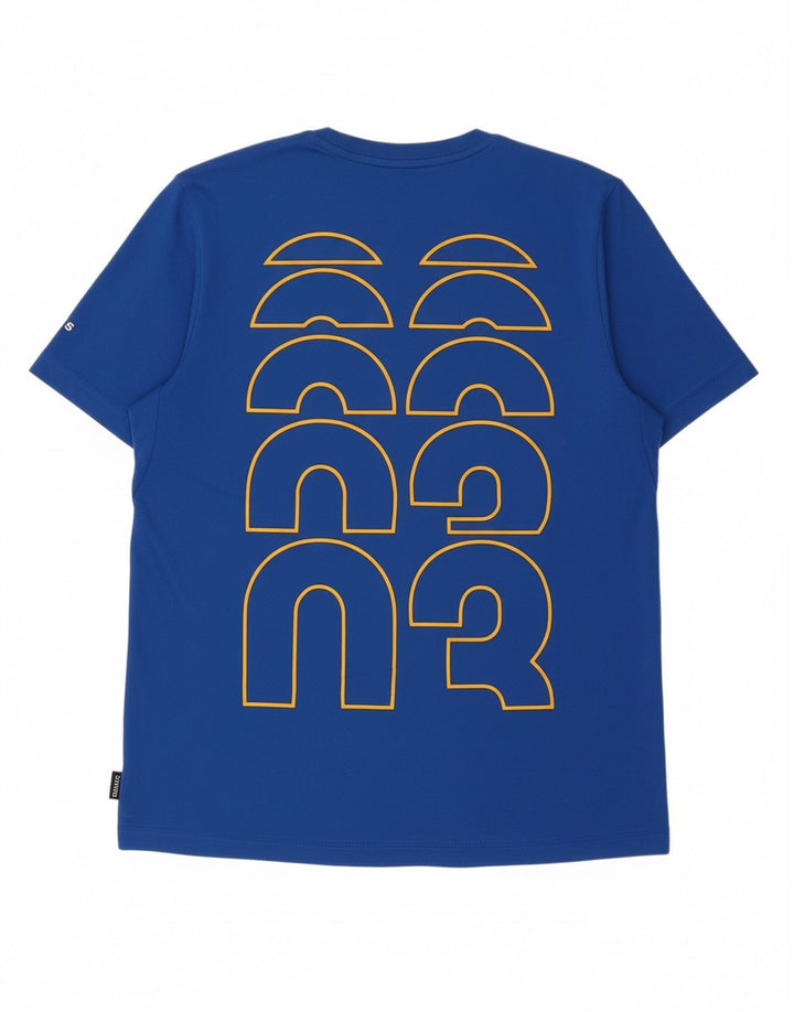 ADIDAS Boys Climalite Graphic T-Shirt Top 13-14 Years Large Blue Polyester