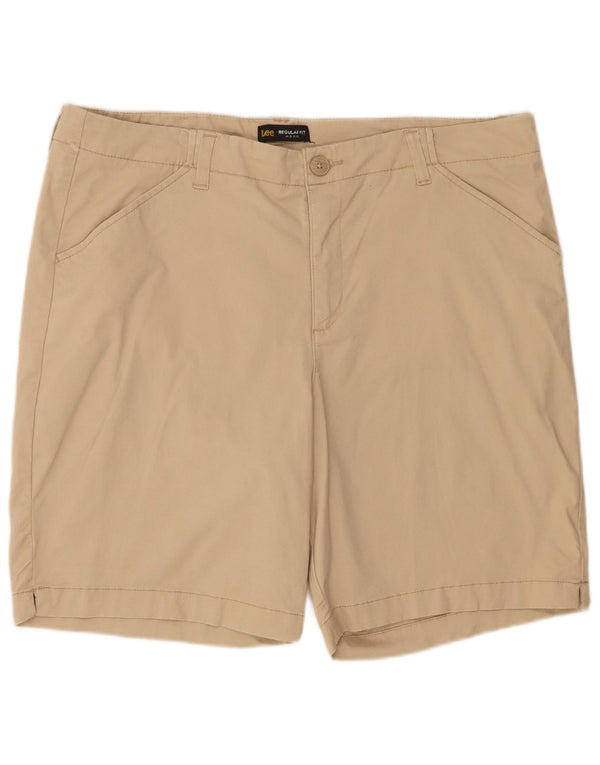 Lee Dame Mid Rise Regular Fit Casual Shorts US 18 2XL W38 Beige Bomuld