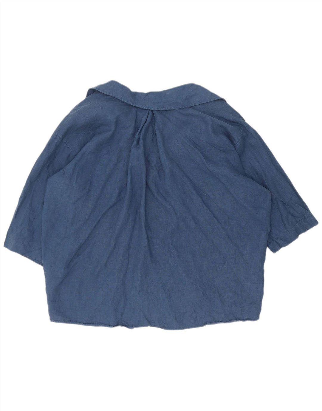 Zara Kortærmet Oversized skjortebluse til kvinder UK 14 Medium Navy Blue