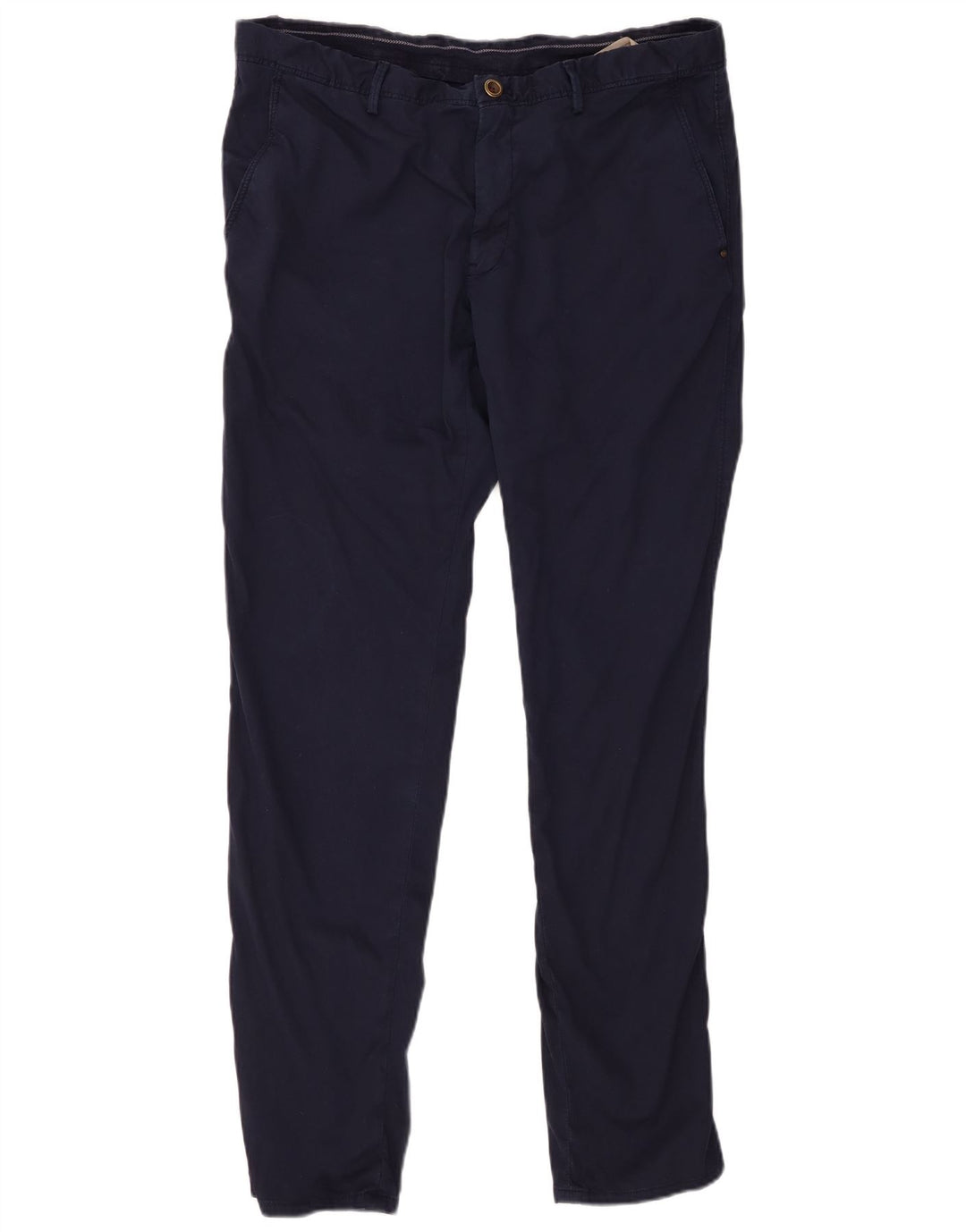 MASSIMO DUTTI Herre Slim Chino Bukser EU 46 XL W36 L32 Marineblå Bomuld