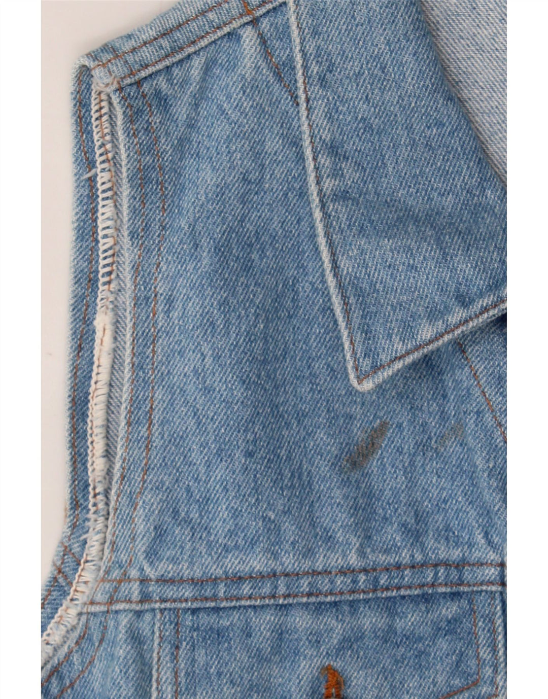 VINTAGE Womens Denim Gilet UK 14 Large Blue Cotton Vintage Vintage and Second-Hand Vintage from Messina Hembry 