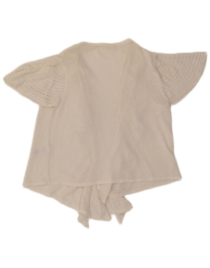 Marks & Spencer Dame Flæse Front Åben Cardigan Top UK 16 Large White