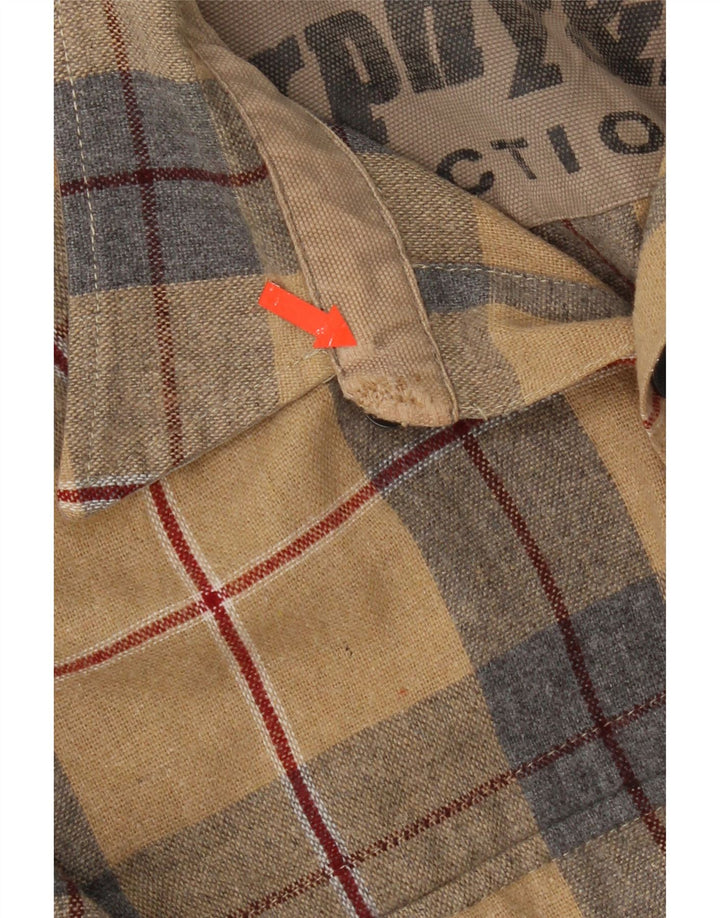 Murphy & Nye Herre Flanelskjorte Lille Beige Plaid Akryl
