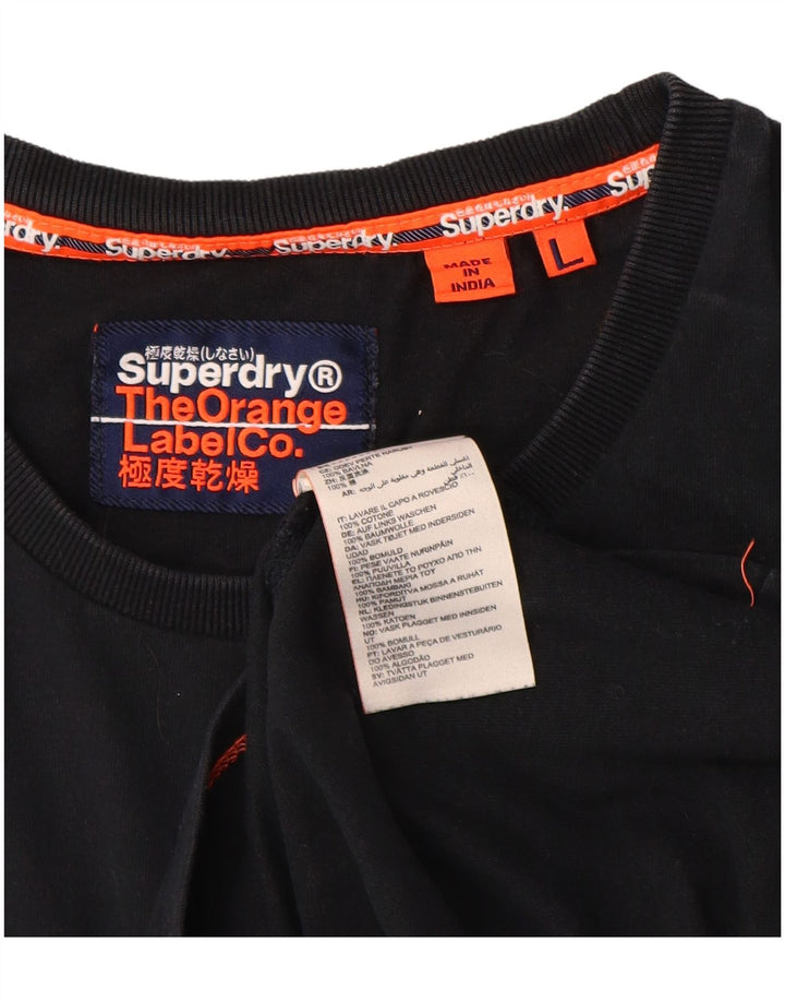 Superdry T-shirt top til mænd, stor sort bomuld