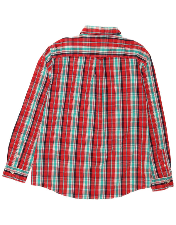 Chaps Herre Stretch Regular Fit Skjorte XL Rød Plaid Bomuld