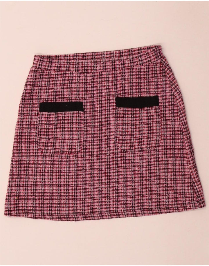 ZARA Trafaluc Mini-nederdel til kvinder Small W26 Pink Check